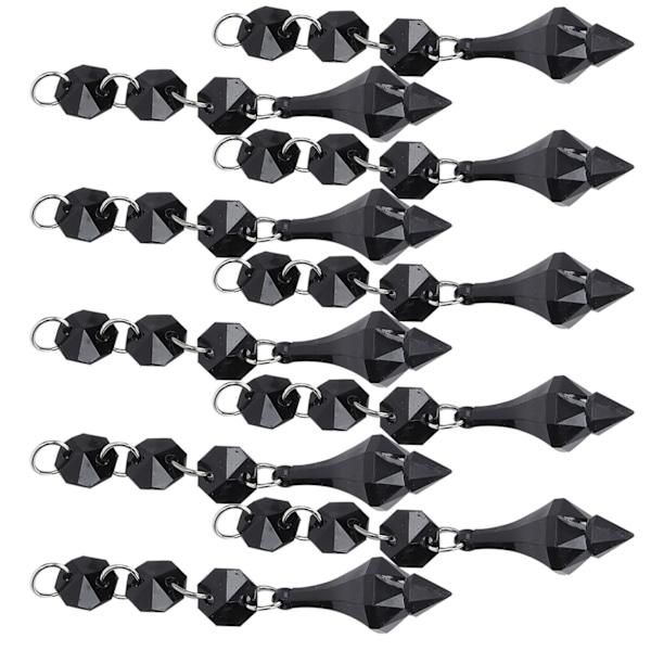 10 stk krystall anheng avsmalnet akrylmateriale uregelmessig perlet ornament DIY lampedekorasjon svart