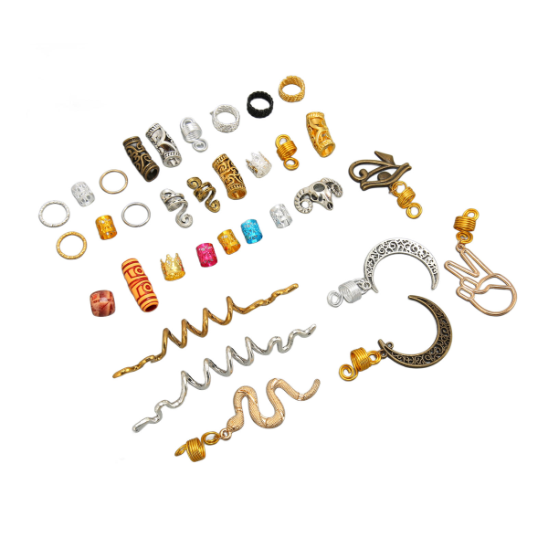 Dreadlocks Smykker Tilbehør Clips Manchetter Ringe Legering Multi Shape Dekorative Dreadlocks Perler