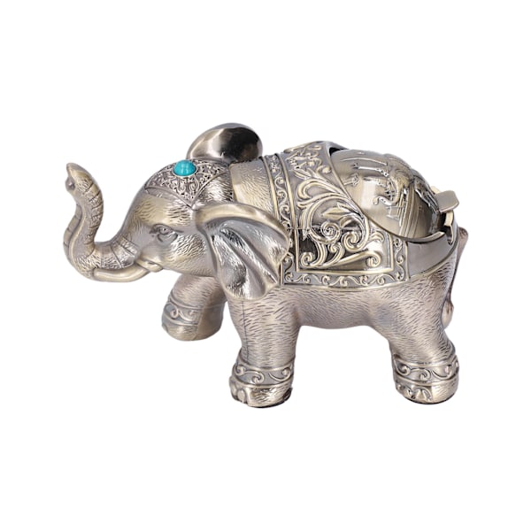 Cigarraskfat Vintage Elefant Vindtät Präglad Design Hållbar Metall Halkskydd Stabil Exquisit Elefant Askfat