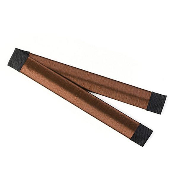 Bull Donut Hair Maker Natural Realistic Fast Fixed Donut Hair Fold Wrap Snap för fest Rödbrun