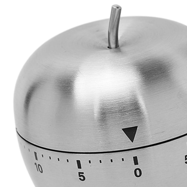 Apple Shape Timer Manuell Roterende Rustfritt stål Metall Høy Alarm Nedtelling Timer for læring