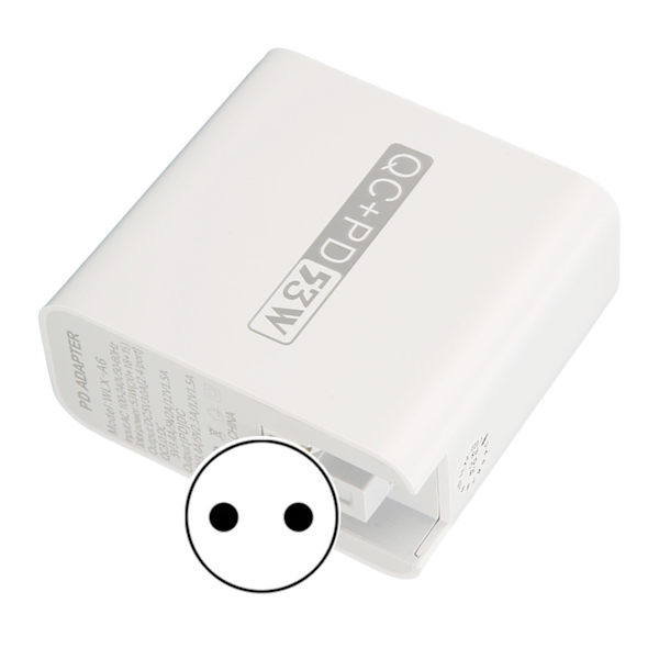 WLX A6 USB C vægadapter 53W 4 USB opladningsport QC 3.0 PD 20W hurtig vægadapter til iPhone tablet øretelefon 100-240V EU-stik