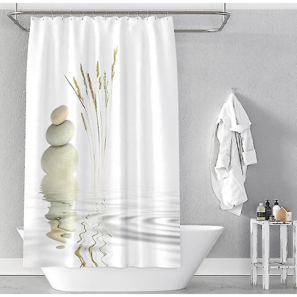 Moderne Design Digitaltrykt Bruseforhæng - 120 X 180 cm, Vandtæt, Vaskbar, Mugbestandig, Polyesterstof med Kroge