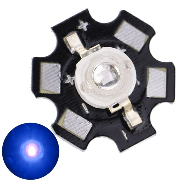 AXD-3W høyeffekt UV lilla LED-lampeperler Diodebrikker med aluminiumssokkel