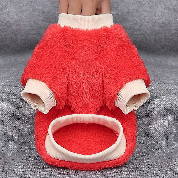 Lämmin fleece-lemmikkipusero pienille koirille ja kissoille - Punainen, koko M