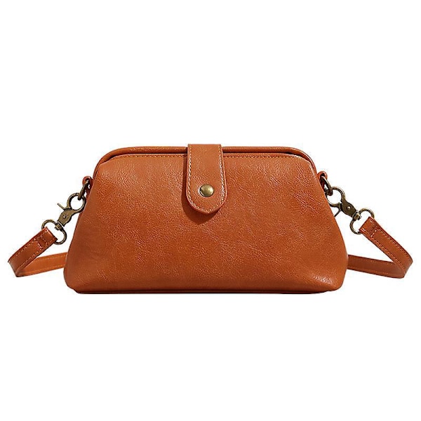 Retro handgjord doktorsväska crossbody-väska för kvinnor retrostil läder crossbody axelväska (brun) 24*14*8CM