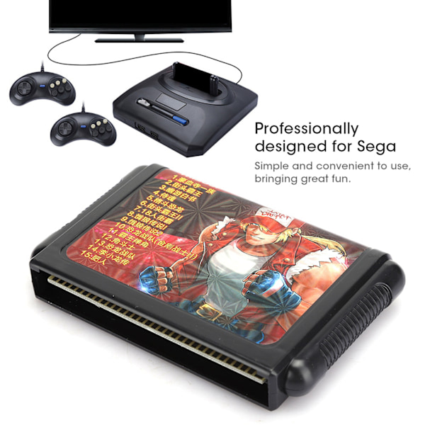 16-bit bærbar spillkort med stor kapasitet for Sega Gamepad spilltilbehør TH15001