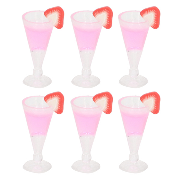 20 st dockhuscocktailglas, simulering av livsscen, 1/12 skala, minidrinkglas, leksak, dockhusdekoration, rosa