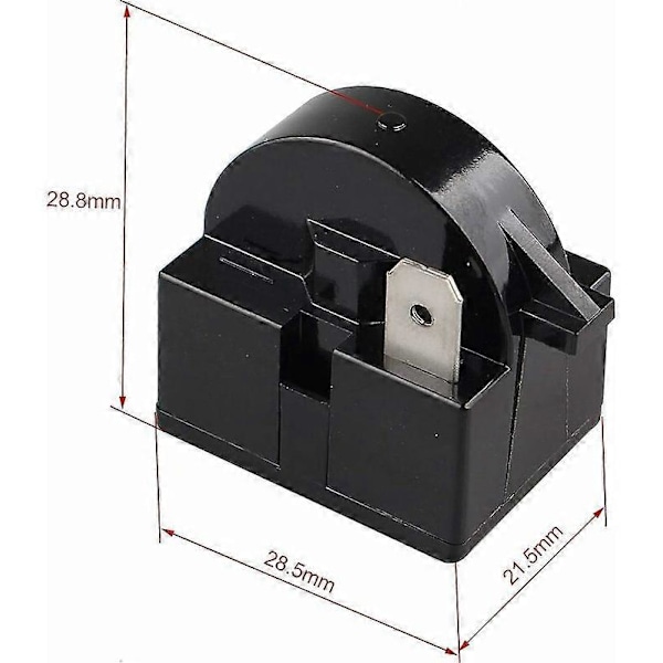 Pakke med 4 PTC Startrelæ 15 Ohm 220V Enkeltbenet PTC Starterrelæ til Køleskab Fryser og Kompressor Sort 1 Fod