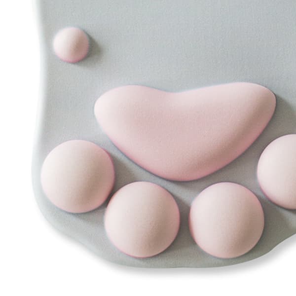 Musematte med kattepote, multifunksjonell, tegneserie, sklisikker, ergonomisk musematte med håndleddsstøtte for hjemmekontorarbeid, temperament grå