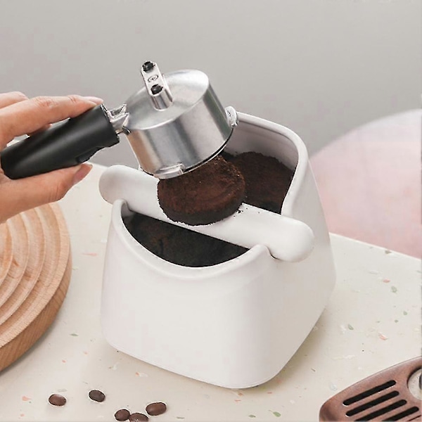 Kaffeboks Firkantet Skridsikker Base Kaffegrums Boks Anti-deform Forebyg Sprøjt Kaffeaffaldsspand Kaffegrumsbeholder Zekai Gul