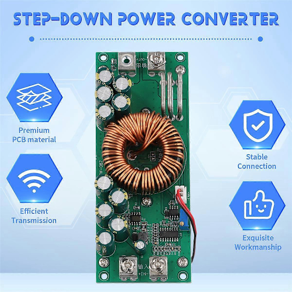 DC-DC1500W DC Justerbar Nedtrappningsmodul 90V till 60V 48V 12V