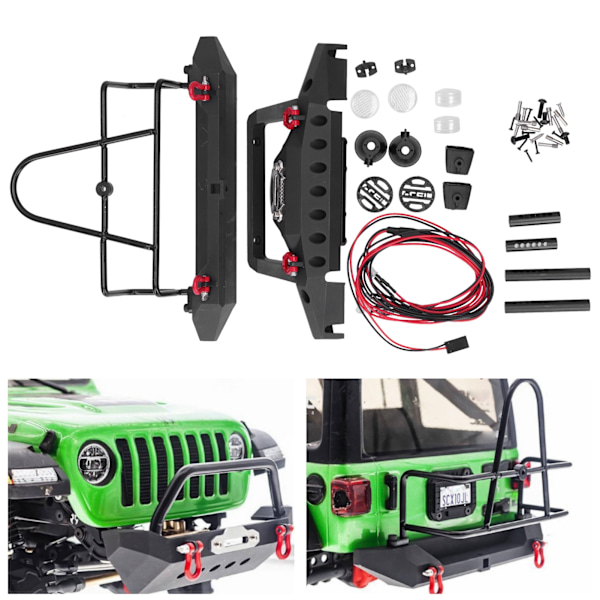 RC Front Rear Bumper Set 1/10 Klatrebil for SCX10 III/AXI03007/TRX4/SCX10 90046/Wrangler
