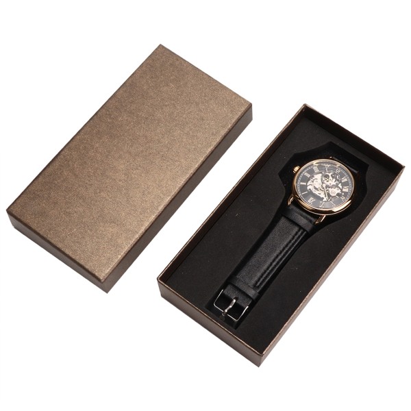 FORSINING Muodikas watch , mekaaninen puoliautomaattinen onttokuvioinen miesten watch(musta case )
