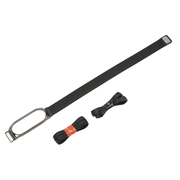 Klokkestropp for Xiaomi Smartwatch 304 Rustfritt Stål Klokkebånd Erstatning Metall Armbånd Magnetisk Svart for Mi Band 6 5 4 3