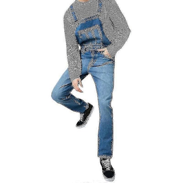 Miesten haalarit Denim Overalls Bib And Brace housut Farkut Haalari Housut Romper vaaleansininen 2xl