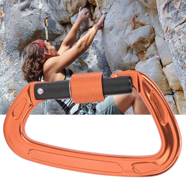 7075 Flygplansaluminium Master Lock Karabiner D-ring Säkerhetsspänne Säkerhetsutrustning Utrustning för utomhusklättring Campingorange
