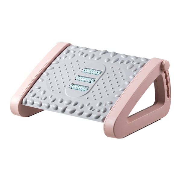 Foot Step Stool Massage Roller Function Simple Style Compact Plastic Material Foot Rest for Under Desk Home Office Pink