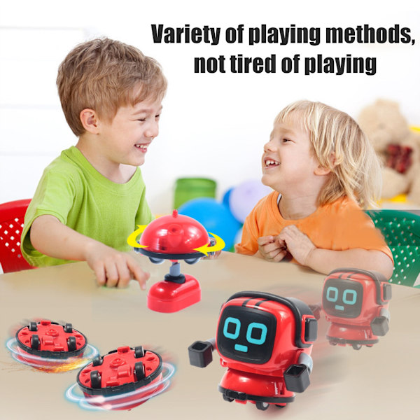 DIY Robot Leksak Mini Robot Dra Tillbaka Inertia Snurrande Topp Pussel Robot Tidig Utbildning Leksak för Ålder Över 6 År Gamla Barn