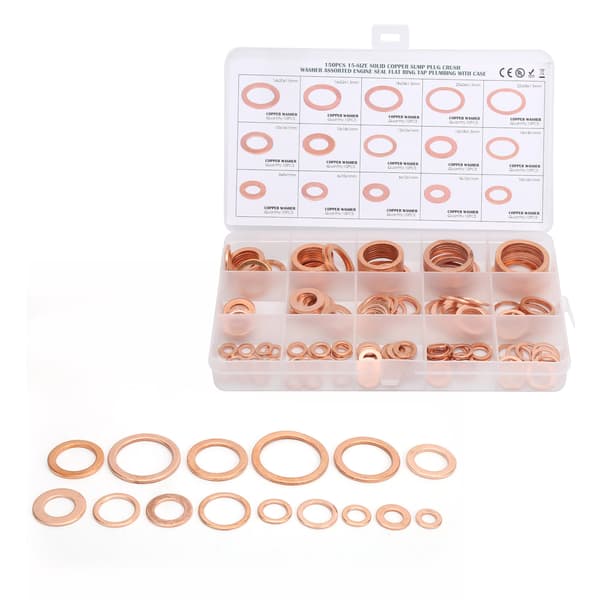 150 st platta tätningsringar röd koppar packning O-ring packning tätningsring bricka
