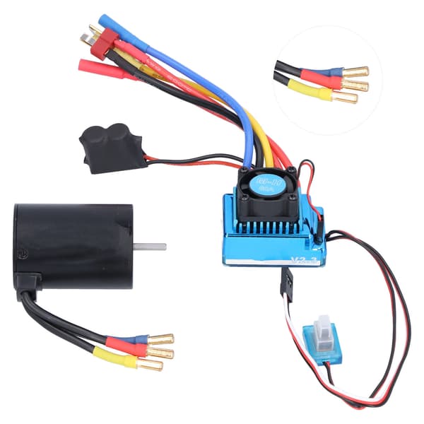3650 3900KV 4P Sensorløs børsteløs motor+60A børsteløs ESC-erstatning for 1/10 RC-bil