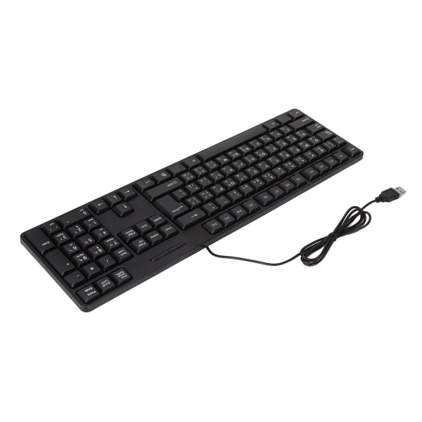 Arabiskt tangentbord 104 tangenter USB-gränssnitt Trådbunden design Svart ABS-material Kontors tangentbord för stationära datorer