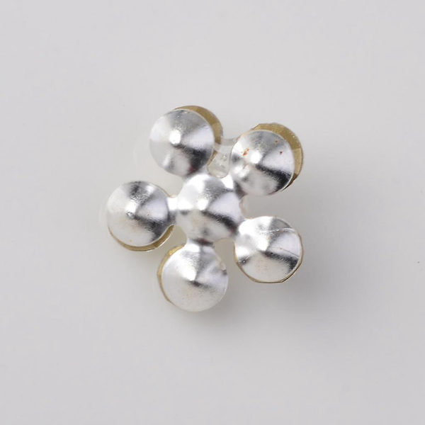 10 Stycken Pärl Strass Blomma Platt Baksida Knappar Utsmyckningar DIY Hantverk