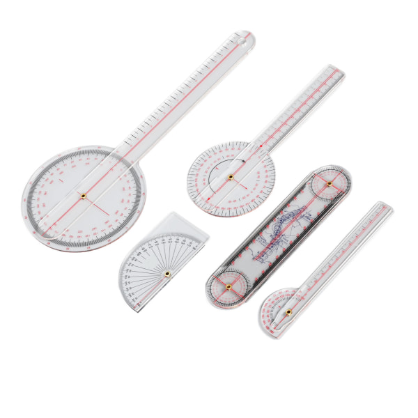 5 stk Finger lille led goniometer klar skala gennemsigtig PVC finger goniometer sæt til knæ albue led