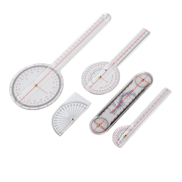5 Styck Finger Small Joint Goniometer Clear Scale Transparent PVC Finger Goniometer Kit för knä Armbågsled