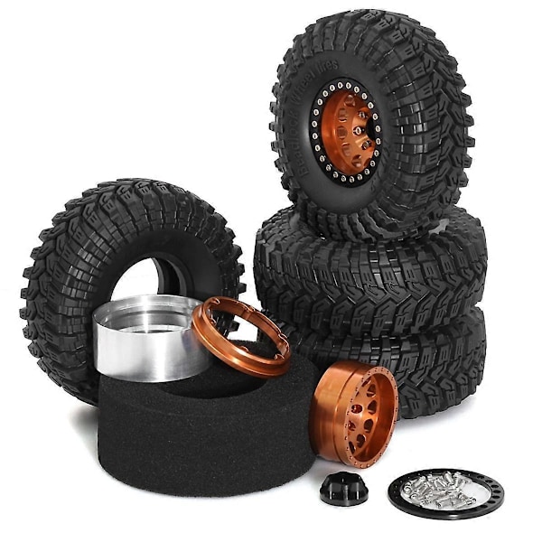 Hjul dæk til FCX10 Axial SCX10 Pro SCX10 UTB18 TRX4 Sølv