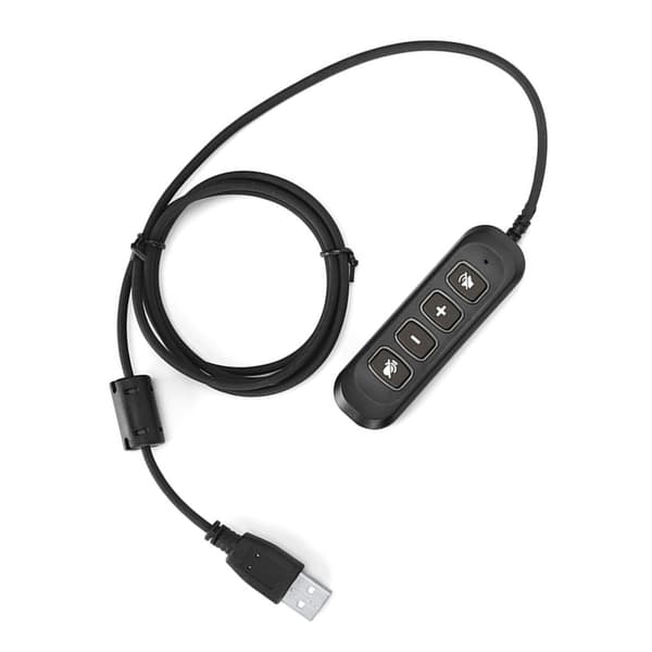 H901 USB-kontakt QD-kabeladapter justerbar volym Callcenter-headsetadapter för 3,5 mm headsetutrustning Grå