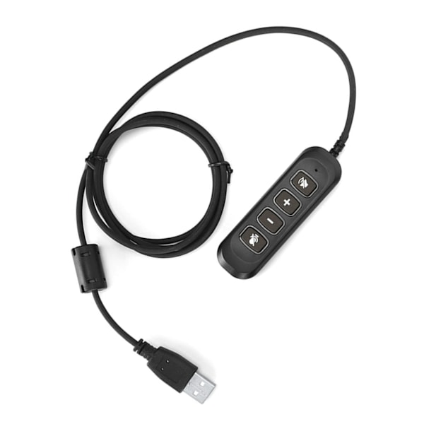 H901 USB-liitäntä QD-kaapeliadapteri säädettävällä äänenvoimakkuudella Call Center -kuulokemikrofonisovitin 3,5 mm:n kuulokemikrofonilaitteille, harmaa