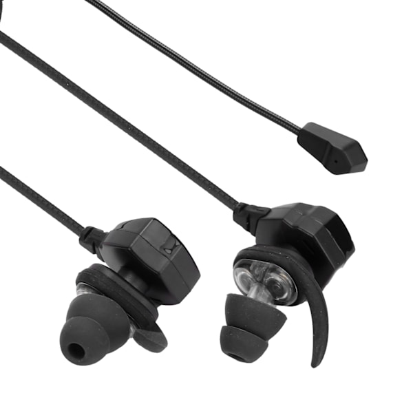 3,5 mm spelhörlurar för spel, ergonomiska subwoofer, minihörlurar, HiFi-stereo med mikrofon, svart silver