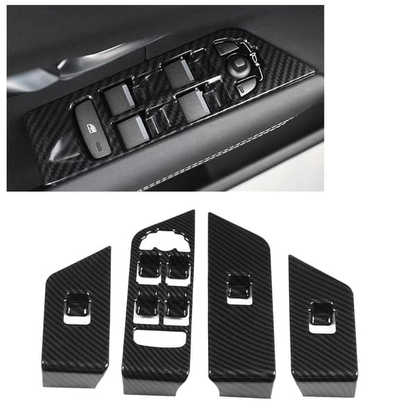4 st kolfiberfönsterlyftknappskydd för Land Rover Range Rover Evoque 12-17