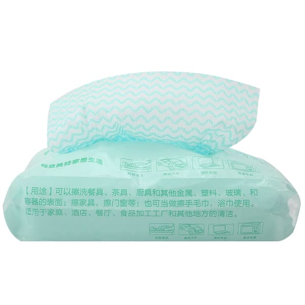 80 st engångs non-stick olja non-woven tyg dammvippa disktrasa handduk kök (grön)