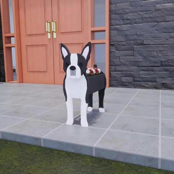 Ny Blomkruka Hund Planter Lätt Att Montera Kontor Heminredning Gåva Trädgård Gård Gräsmatta Utomhus Mops Planter