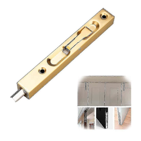 Dörrhasp Rostfritt Stål Infälld Hasp Lås Skjutbar Badrumsdörr Lås Grindhasp För Externa Interna Dörrar (d-v2) guld 15.2cm