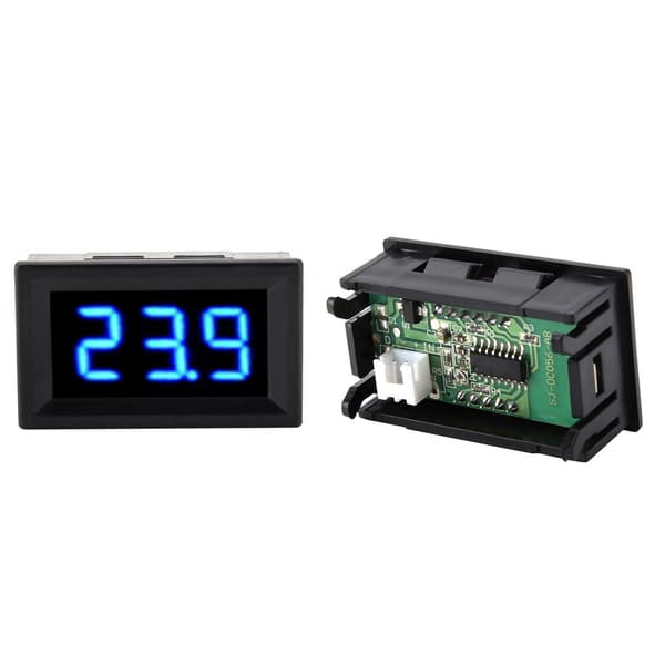 Digitalt Voltmeter 0,56 tommer To-leder DC 2,5-30V Digital LED-skjerm Spenningsmåler (Blå)