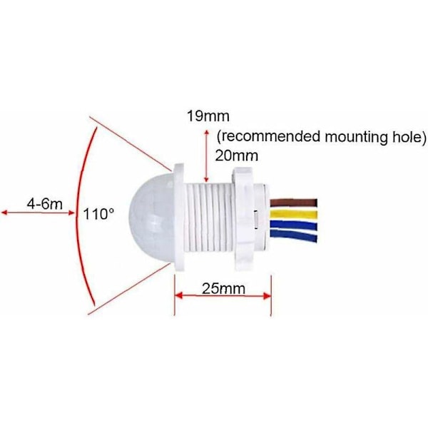 Infrarød Bevægelsessensor LED Downlight Pir100v-240v Lyskontakt