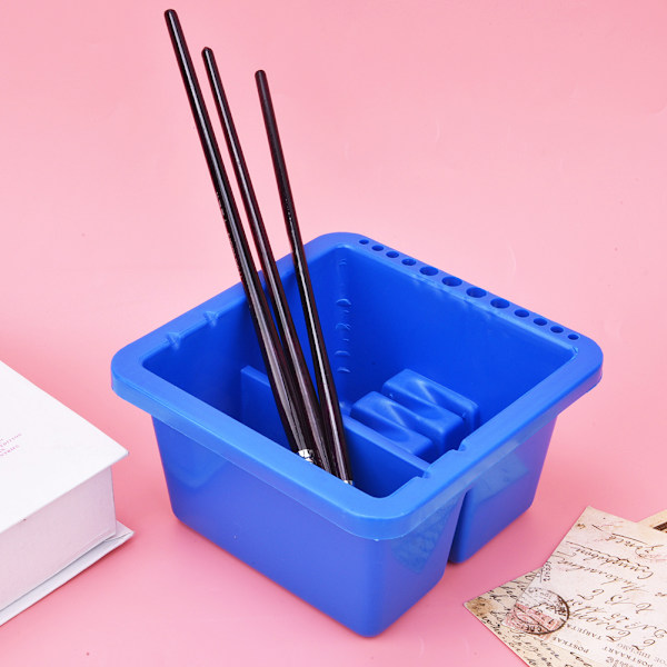 Plastbørste vaskespand Multifunktion Firkantet Pen Skive Art Supplies Vaskeværktøj Art Set