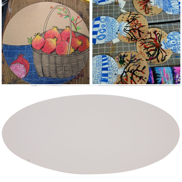 20 st runda papper tjocka handritningsskiss DIY kartong hantverk vitt papper