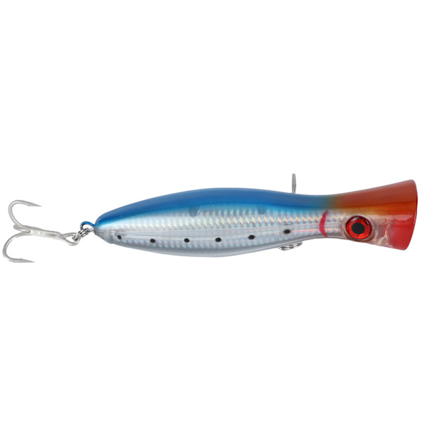 1 st saltvattensfiskebeten artificiella popperbeten toppvatten fiskeutrustning tillbehör blå rygg