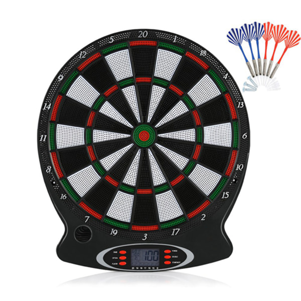 1 stk. Professionel elektronisk hængende darttavle LCD scoring indikator dart spil med 6 stk. pile