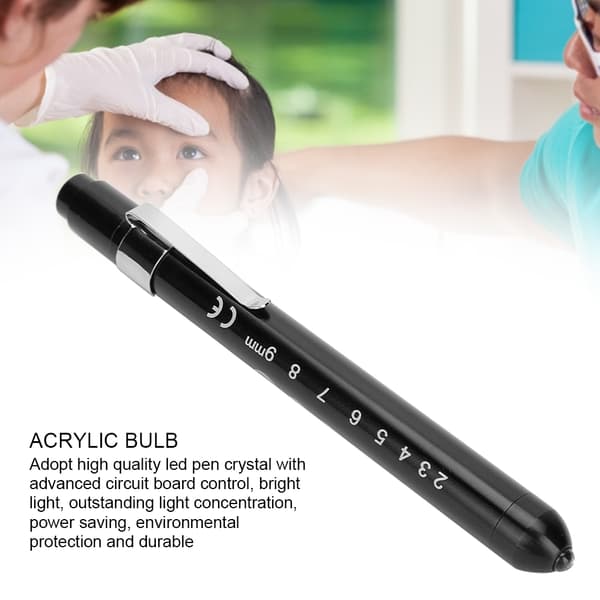 Professionel Diagnostisk Lampe Klinisk Pen Oftalmologisk Undersøgelse Pupil Check Pen Lys Sort