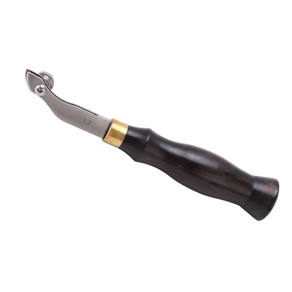 Justerbar kantfolder speilrefleksjon rustfritt stål DIY lærkantfolder med trehåndtak lærkantfolder 1,2 mm