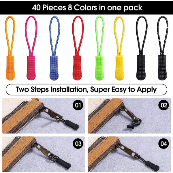 Zip Pull Tabs - 80 stk, tøj, rygsække, kufferter, håndtasker, punge