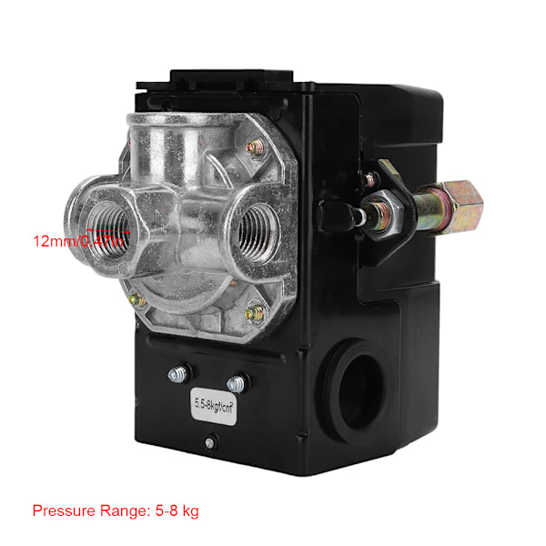 4-huls automatisk trykafbryderkontrolventil G1/4" 75~120psi 220V til luftkompressor