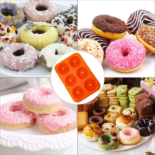 2 st silikondonutformar Non Stick Donut Bakplåt Donut Bakform