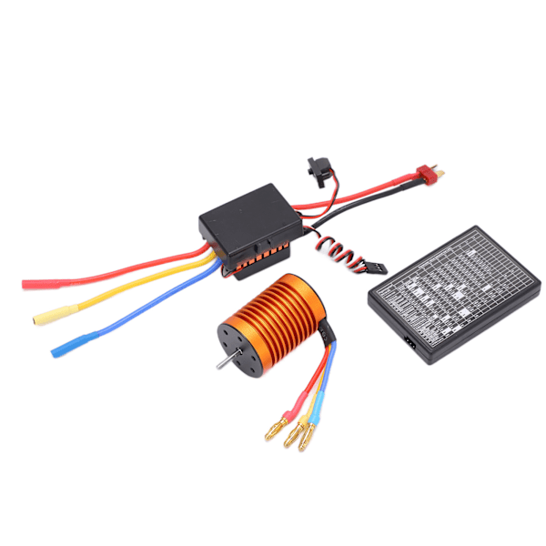 F540 4370KV Borstlös Motor Set med Vattentät 60A ESC och Programmeringskort för 1/10 RC Bil