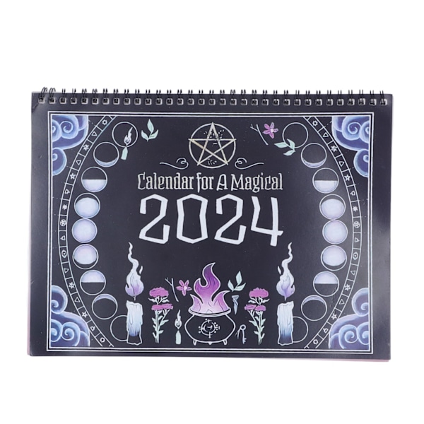 2024 Nytårskalender Tydeligt markeret Kontor Hjem Desktop Dekoration Ornament Sort